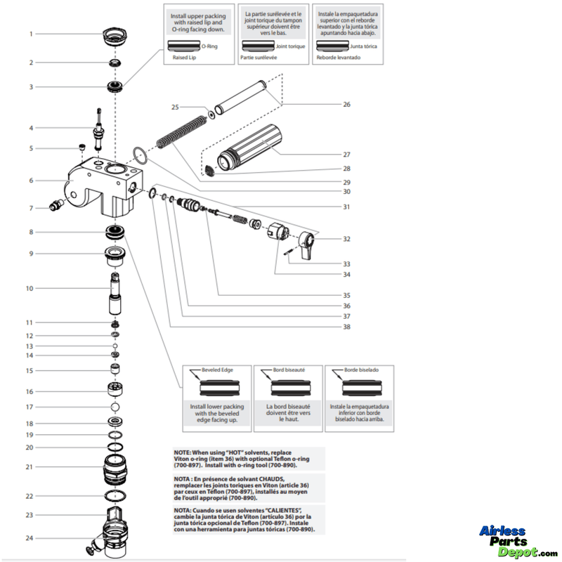 805-207A Fluid Section (Skid & Low Ride)